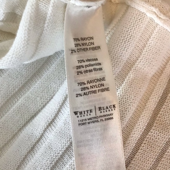 WHBM Tan Cap Sleeve Shadow Stripe Sweater Small - Picture 11 of 12